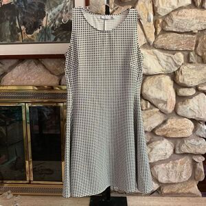 New York & Company Stretch Checkered black and white dress